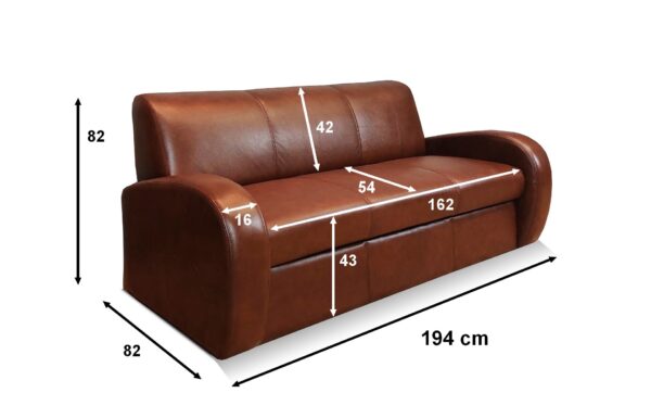 Sofa Mediolan FS ze skóry naturalnej, Echtleder Couch